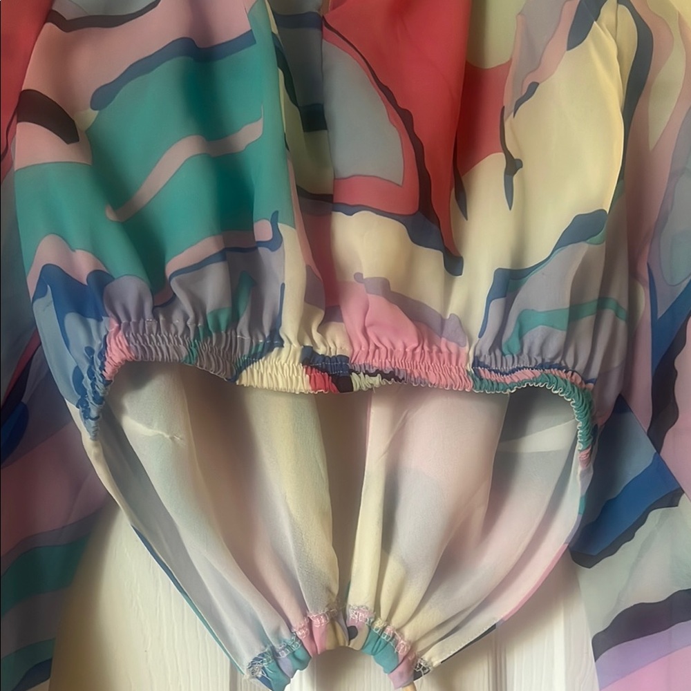 Pastel Abstract Patterned Dress - Picture 4 of 4